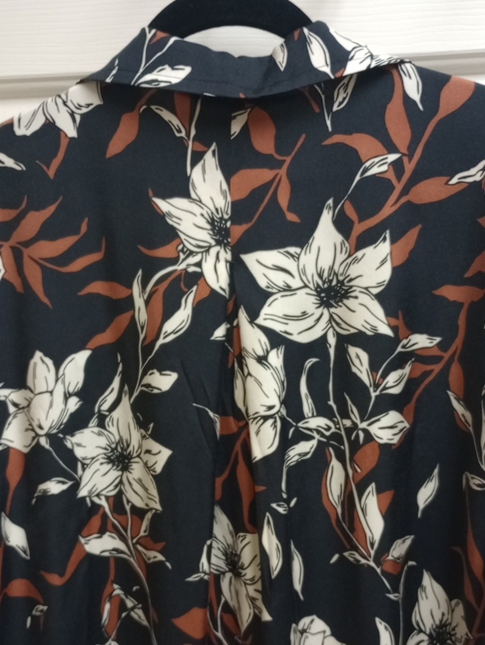 🆕🤎 RAG & BONE "MARE" BLACK SHORT SLEEVE SILK BLOUSE BROWN WHITE FLORAL DESIGNS - Picture 9 of 13